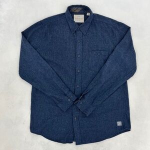 Vintage Weatherproof Mens Size L Button Down Shirt Blue Long Sleeve Outdoor